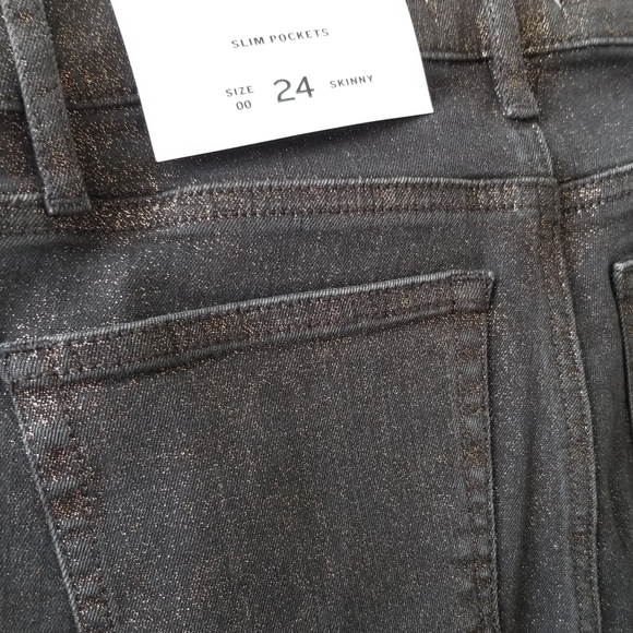 LOFT Skinny Slim Pocket Glitter Jeans 24/00 NWT Sparkle! - Picture 8 of 9